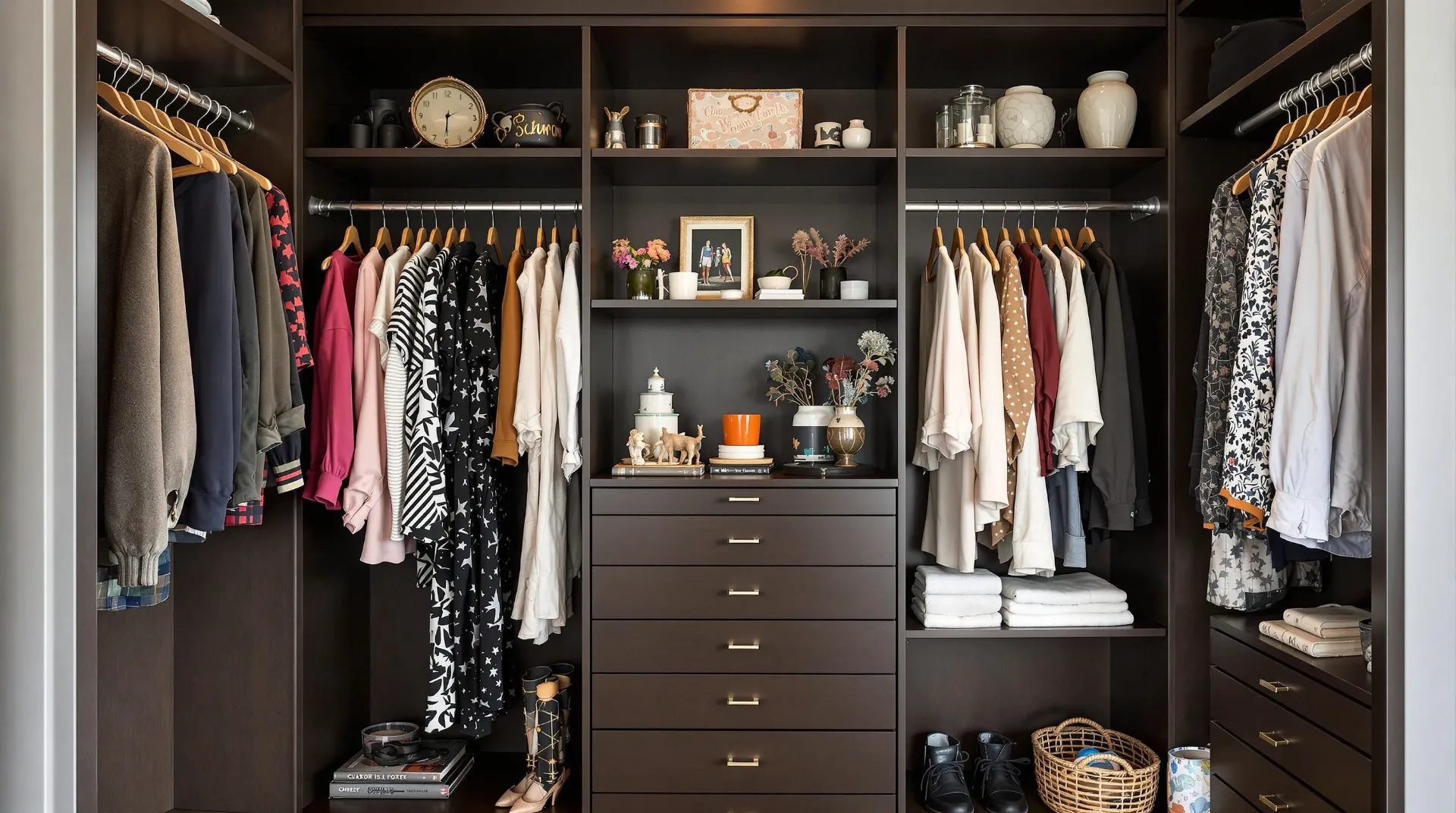 Mocha brown closet